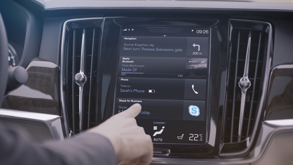 Volvo Cars Skype for Business in car app