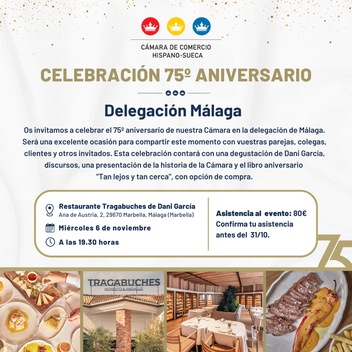 Invitación: Celebración del 75º aniversario en Málaga