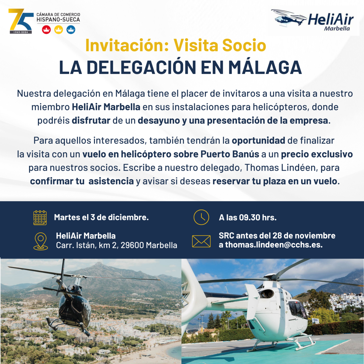 Invitación: Visita Socio - HeliAir Marbella