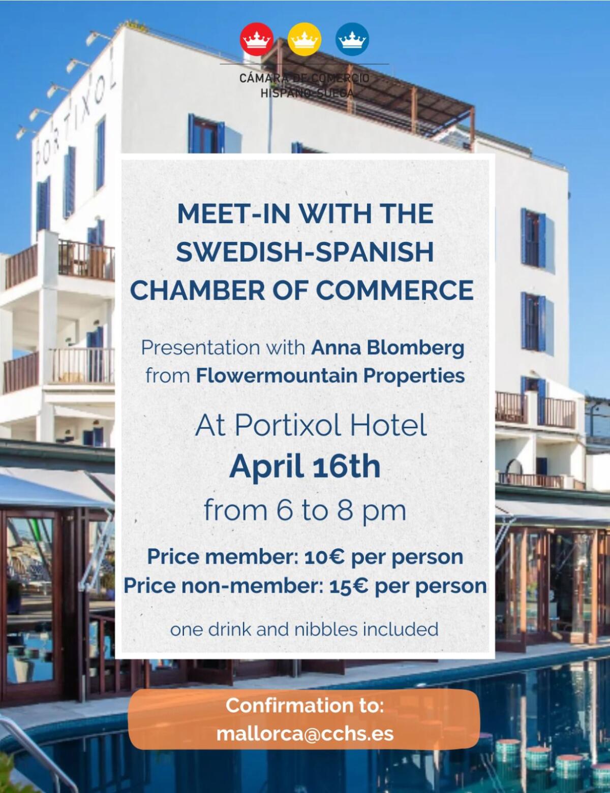 Afterwork en el Hotel Portixol con Anna Blomberg