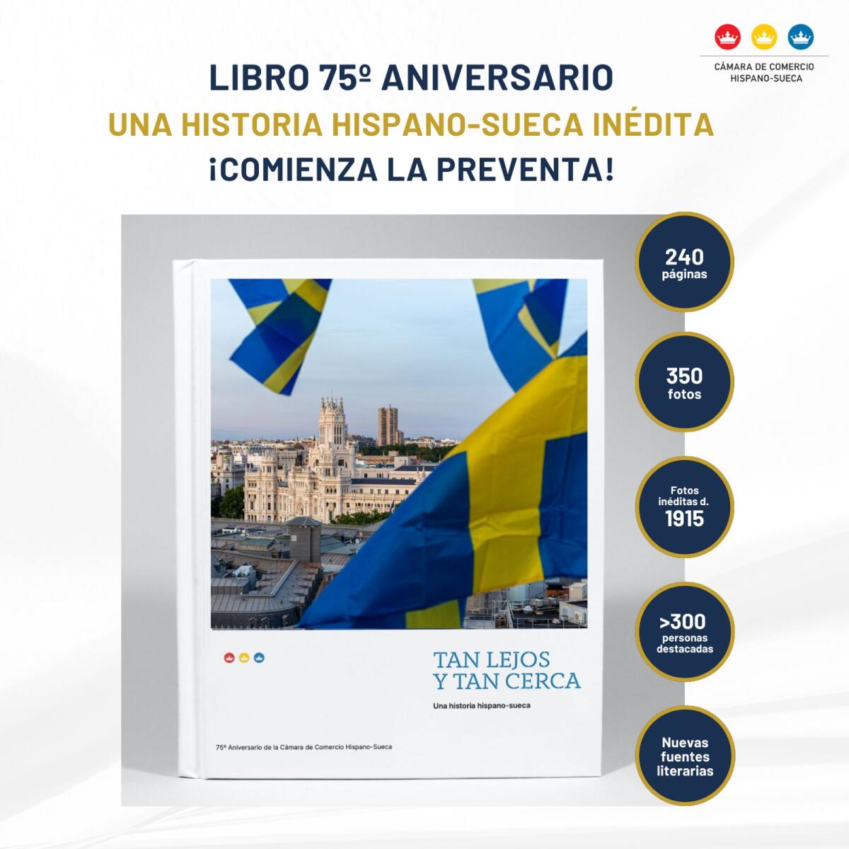 ¡Comienza la preventa! - Libro 75° aniversario "Tan lejos y tan cerca: Una historia hispano-sueca” 