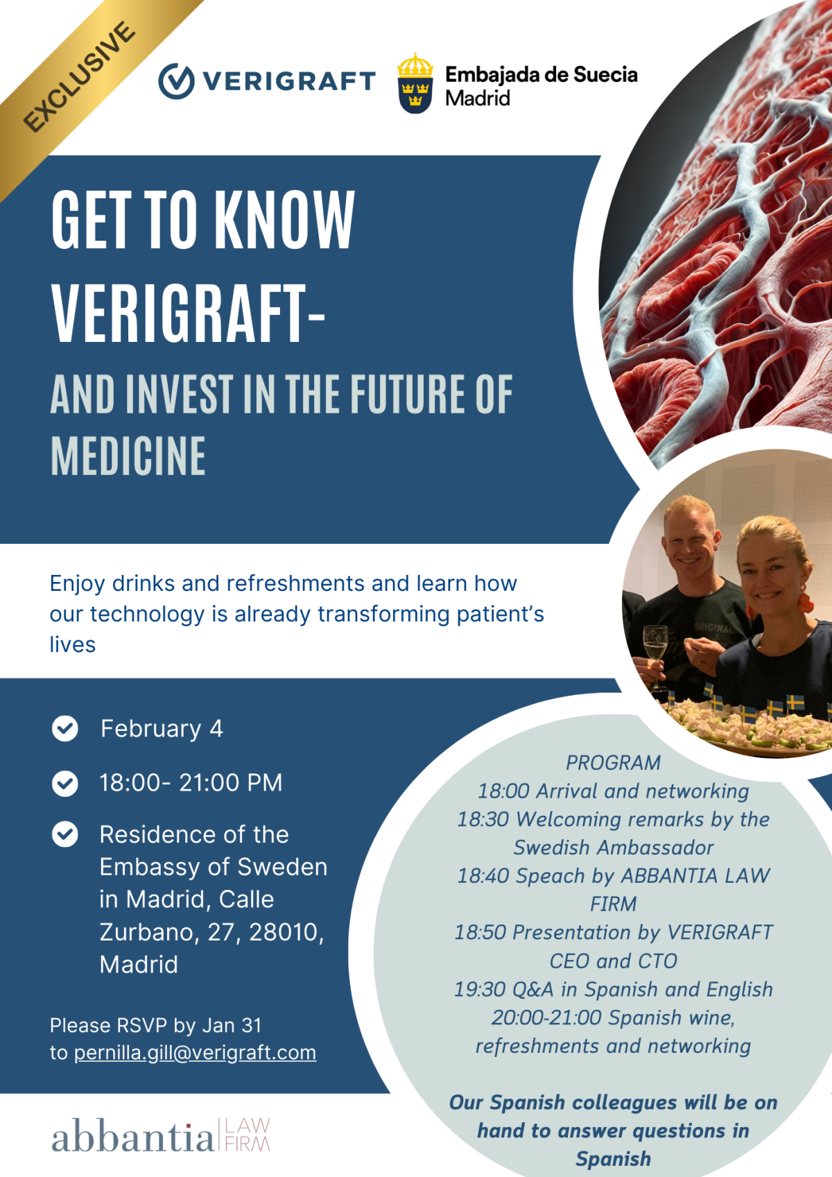 Invitación: GET TO KNOW VERIGRAFT - INVEST IN THE FUTURE OF MEDICINE