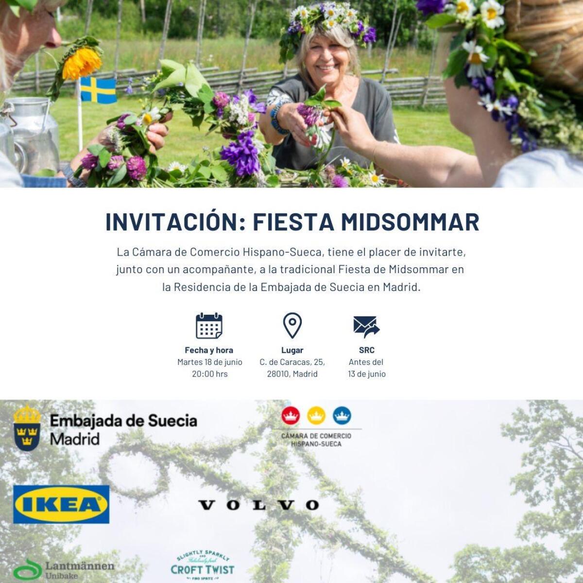  Invitación a Celebración Midsommar en Madrid
