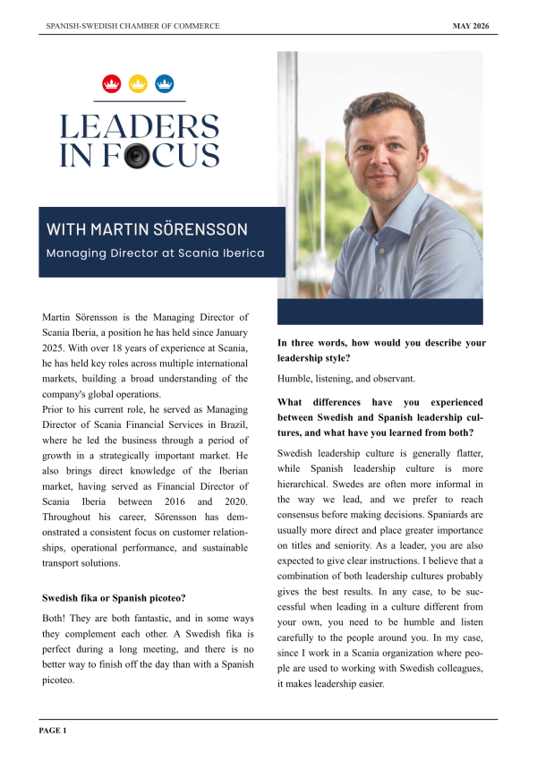 New Leaders in Focus interview: Martin S&ouml;rensson, Managing Director at Scania Iberica