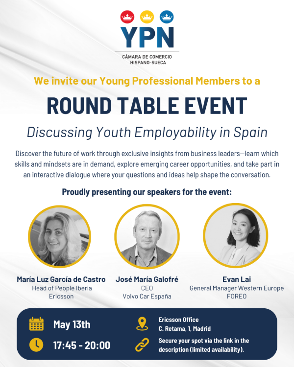 We invite Young Professionals to a Roundtable on Youth Employability in Spain