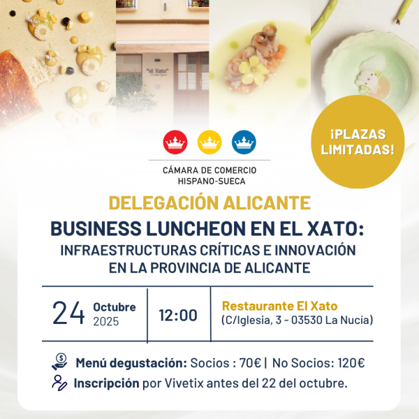 Business Luncheon på el Xato: Kritisk infrastruktur och innovation i Alicante provinsen 